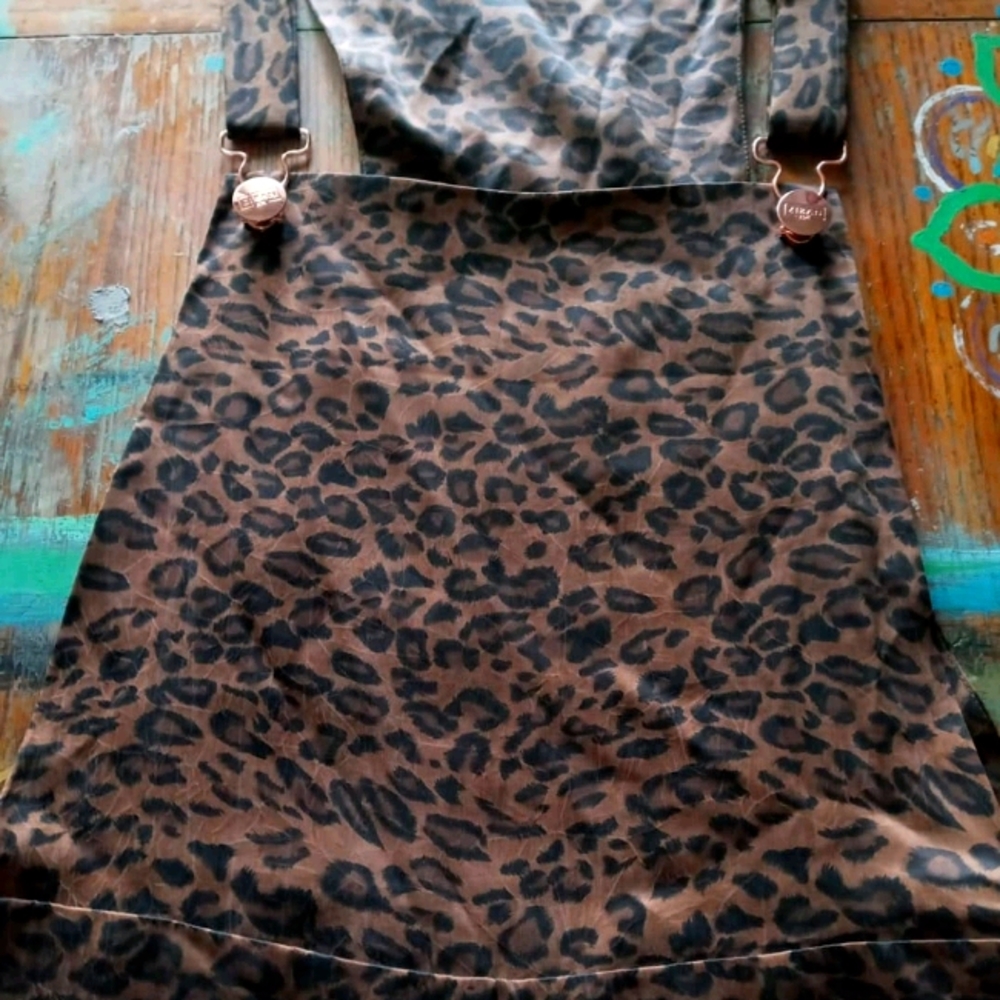 Cat print overalls
